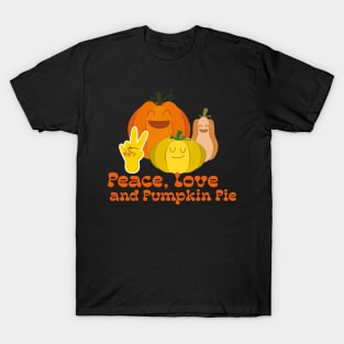 Peace, Love, and Pumpkin Pie Hippie Gnome Thanksgiving T-Shirt